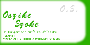 oszike szoke business card